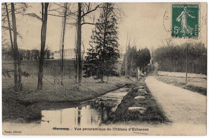ECHARCON. - Vue panoramique du château d'Echarcon. Bréger (1917), 2 mots, 10 c, ad. 