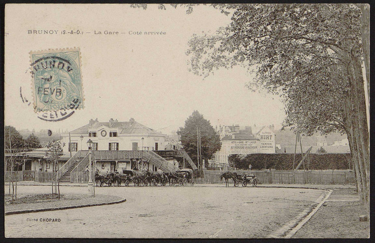 Brunoy.- La gare (côté arrivée) (2 février 1907). 