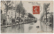 CORBEIL-ESSONNES. - Inondations de 1910. Rue Féray, Mardelet, 1910, 15 lignes, 10 c, ad. 