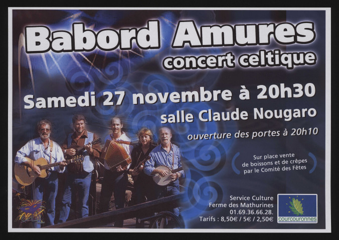 COURCOURONNES.- Concert celtique : Babord Amures, Salle Claude Nougaro, 27 novembre 2010. 