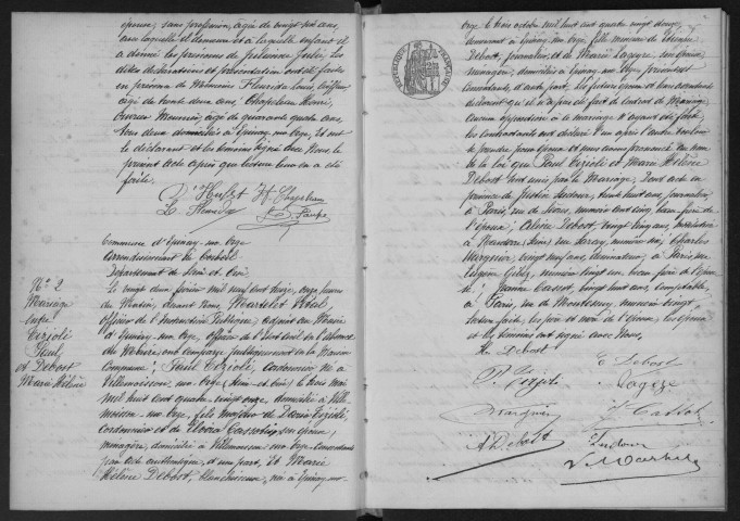 EPINAY-SUR-ORGE.- Naissances et mariages : registre d'état civil. 