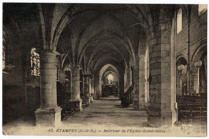 ETAMPES. - Intérieur de l'église Saint-Gilles. Editeur Rameau. 
