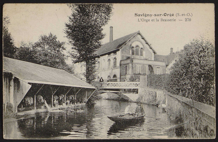 SAVIGNY-SUR-ORGE .- L'Orge et la brasserie (1er janvier 1920). 