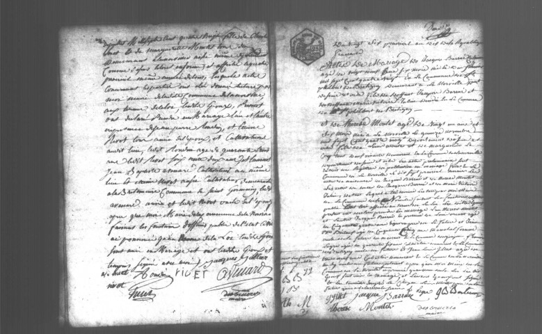 NORVILLE (LA). Naissances, mariages, décès : registre d'état civil (an X-1811). 