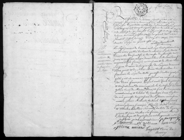 BROUY. - Registre des baptêmes, mariages et sépultures (1749-1788). 