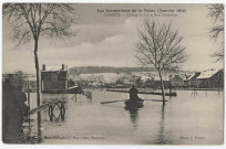 CORBEIL-ESSONNES. - Les inondations de la Seine (janvier 1910). Champ de foire, rue Chevallier, Beaugeard. 