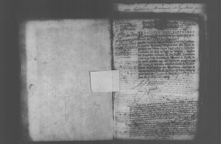 SAINT-JEAN-DE-BEAUREGARD. Paroisse Saint-Jean-de-Beauregard : Baptêmes, mariages, sépultures : registre paroissial (1692-1717, 1737-1751). 