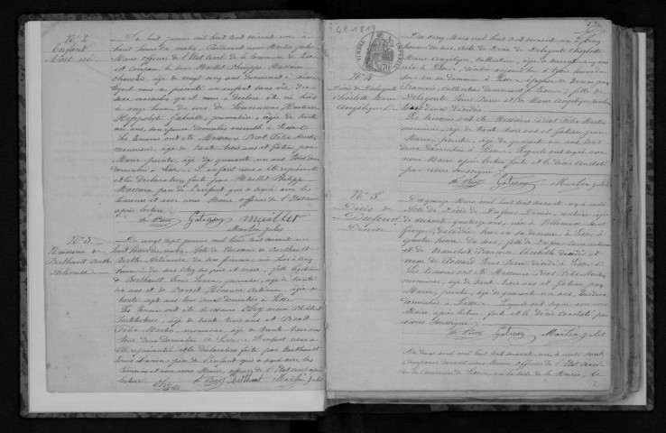 LISSES. Naissances, mariages, décès : registre d'état civil (1861-1872). 