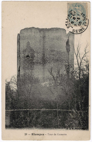 ETAMPES. - Tour de Guinette [Editeur BF, 1905, timbre à 5 centimes]. 