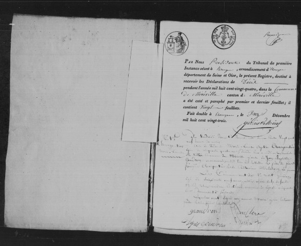 MEREVILLE . Décès : registre d'état civil (1824-1843). 