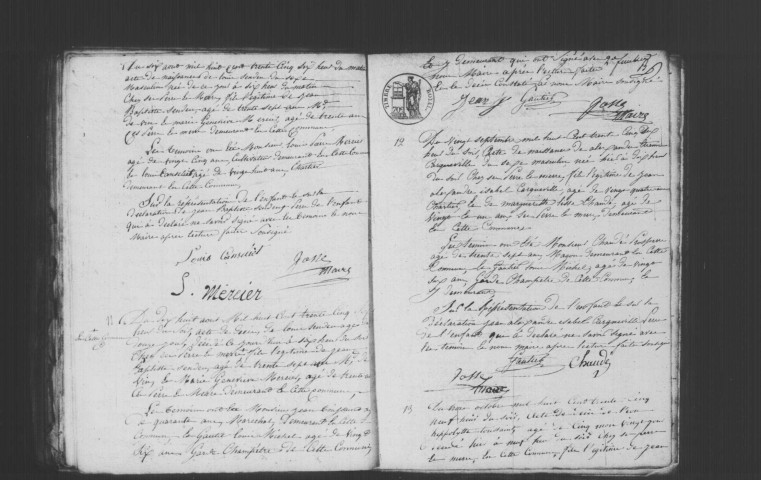 BONDOUFLE. Naissances, mariages, décès : registre d'état civil (1824-1851). 