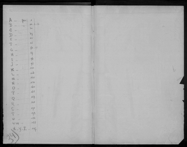 CORBEIL-ESSONNES - Bureau de l'enregistrement. - Table des successions et des absences, vol. n°34 (1956 - 1957). 