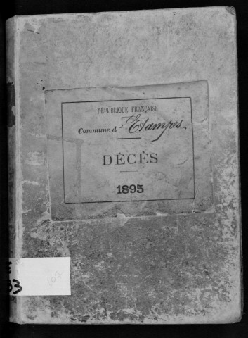 ETAMPES. Décès : registre d'état civil (1895). 