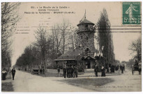 BRUNOY. - Moulin de la Galette et place de la Pyramide, Mulard, 3 mots, 5 c, ad. 