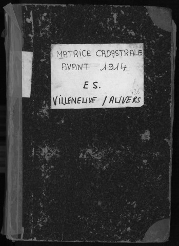 VILLENEUVE-SUR-AUVERS. - Etat de sections [cadastre rénové en 1953]. 
