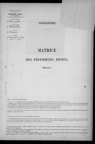 FONTENAY-LES-BRIIS. - Matrice des propriétés bâties [cadastre rénové en 1935]. 