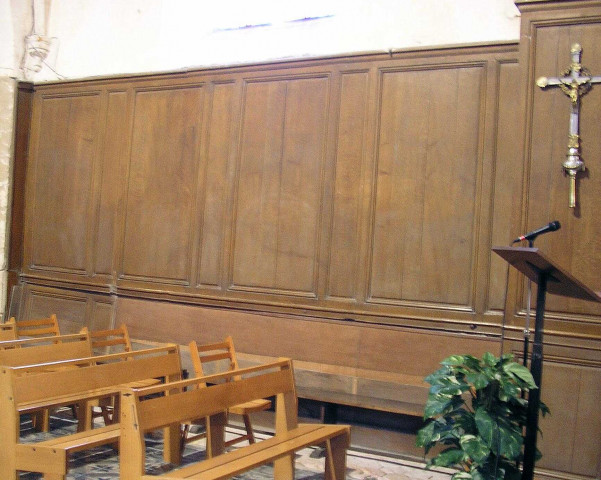 ensemble du chœur : autel (maître autel), retable, lambris de revêtement