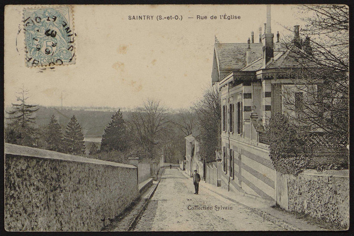 SAINTRY-SUR-SEINE.- Rue de l'église (1907). 