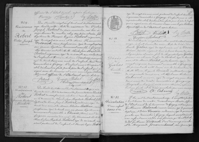 GRIGNY. Naissances, mariages, décès : registre d'état civil (1871-1882). 