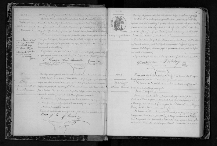 MONTLHERY. Naissances, mariages, décès : registre d'état civil (1873-1877). 