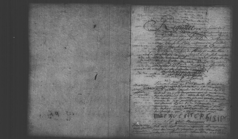 VIRY-CHATILLON. Paroisse Saint-Denis : Baptêmes, mariages, sépultures : registre paroissial (1740-1753). 