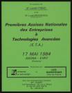 EVRY. - 1ères assises nationales des entreprises à technologies avancées, Agora d'Evry, 17 mai 1984. 
