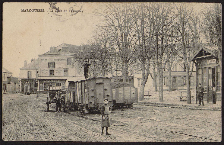 MARCOUSSIS.- Gare du tramway (13 août 1912).