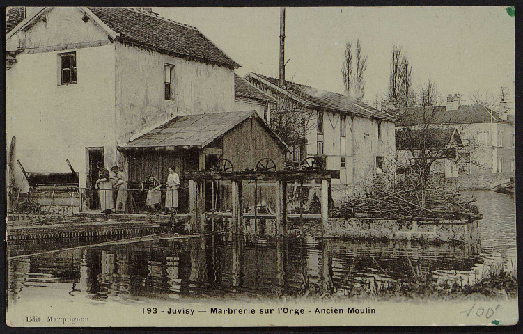 JUVISY-SUR-ORGE.- Marbrerie sur l'Orge, ancien moulin (15 juillet 1919).