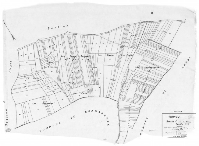 TORFOU. - Cadastre révisé pour 1931 : plan de la section C la Roue 2ème feuille, [1 plan]. 