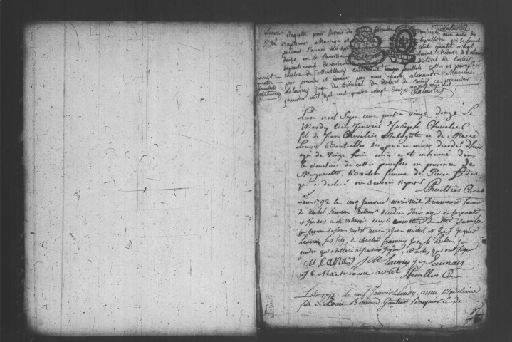 LINAS. Naissances, mariages, décès : registre d'état civil (1792-an IV). 