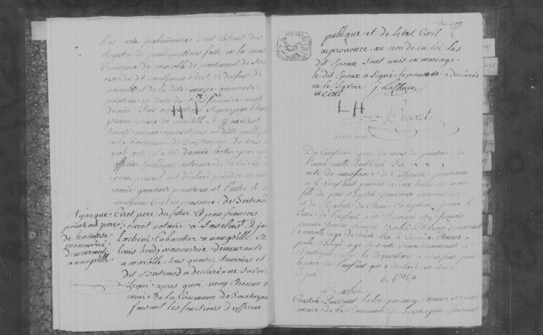 BOIS-HERPIN. Naissances, mariages, décès : registre d'état civil (an XIV-1832). 
