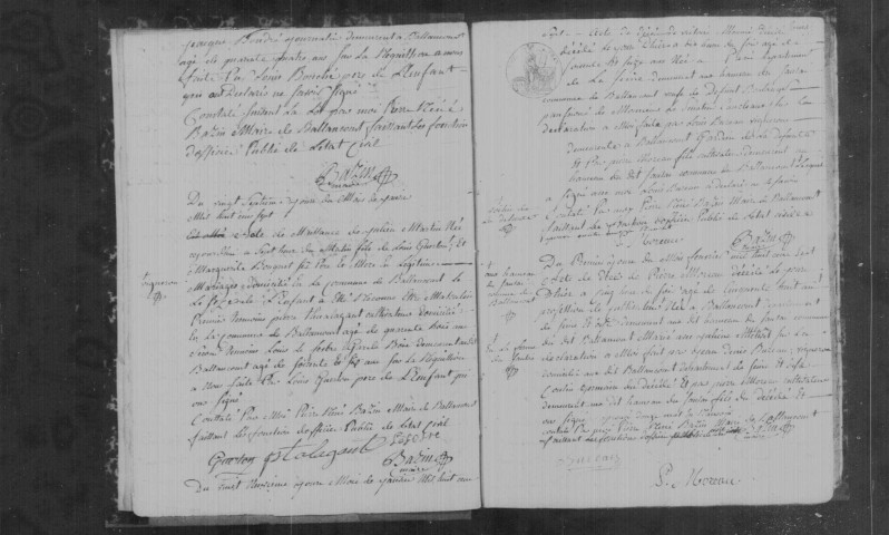 BALLANCOURT-SUR-ESSONNE. Naissances, mariages, décès : registre d'état civil (1807-1814). 