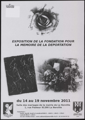 NORVILLE (la).- Exposition de la Fondation pour la mémoire de la déportation, Mairie - Salle des mariages, 14 novembre-19 novembre 2011. 