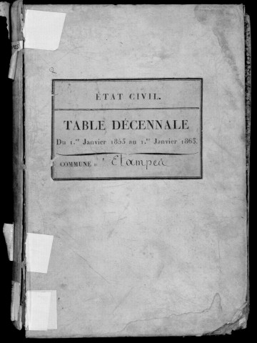 ETAMPES. Tables décennales (1853-1863). 