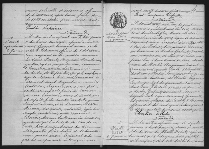 ESSONNES.- Décès : registre d'état civil (1901). 