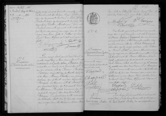 SAINT-GERMAIN-LES-ETAMPES (MORIGNY-CHAMPIGNY). - Naissances, mariages, décès : registre d'état civil (1883-1890). 