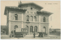 ORSAY. - La gare. Edition BF, 1918, 1 timbre à 15 centimes. 
