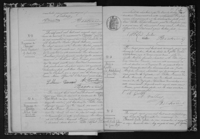 RICHARVILLE. Naissances, mariages, décès : registre d'état civil (1875-1891). 