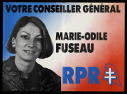 Essonne [Département]. - Affiche électorale. Votre conseiller général, Marie-Odile FUSEAU (1990). 