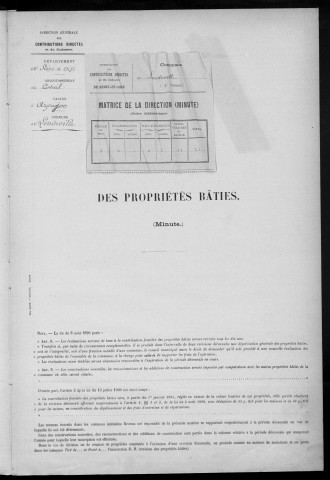 LEUDEVILLE. - Matrice des propriétés bâties [cadastre rénové en 1963]. 