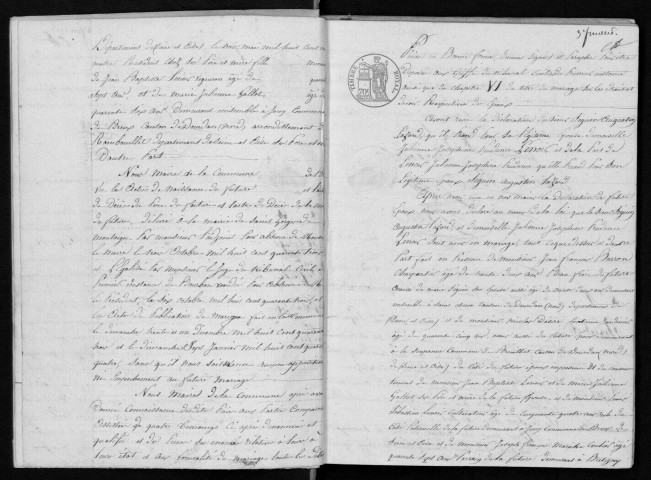 BREUX-JOUY. Naissances, mariages, décès : registre d'état civil (1844-1851). 