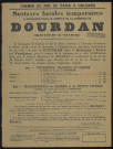 DOURDAN. - Avis portant sur les surtaxes temporaires à percevoir par la Compagnie du chemin de fer de Paris à Orléans, en gare de Dourdan, pour le compte de la commune de Dourdan, 23 mai 1911. 