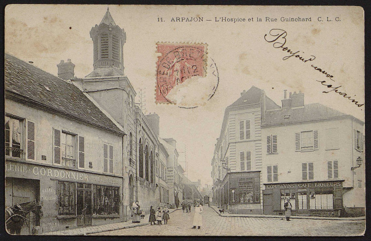 Arpajon.- L'hospice et la rue Guinchard [1904-1910]. 