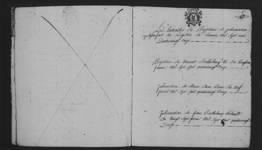 VILLEJUST. Paroisse Saint-Julien : Baptêmes, mariages, sépultures : registre paroissial (1776-1792). 