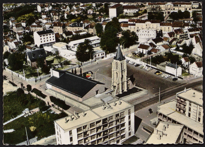 MASSY.- En avion au-dessus de l'église [1960-1964].