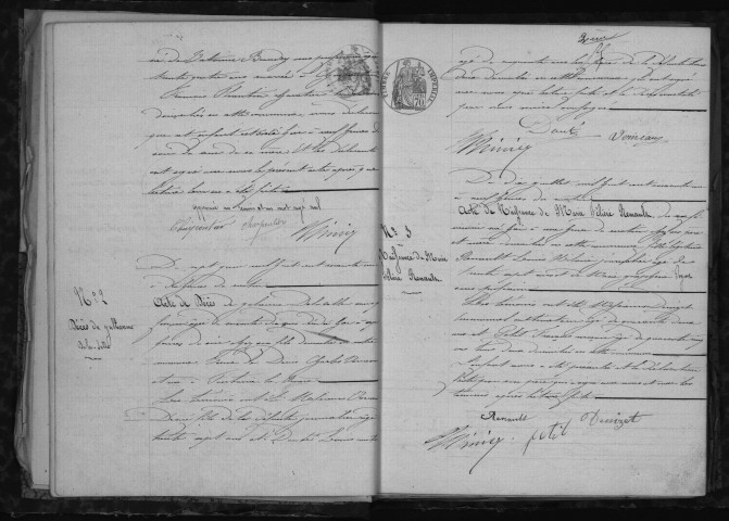 FONTAINE-LA-RIVIERE. Naissances, mariages, décès : registre d'état civil (1861-1875). 