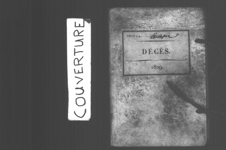ETAMPES. Décès : registre d'état civil (1829). 