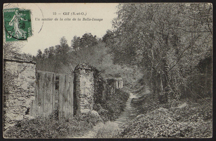 GIF-SUR-YVETTE.- Un sentier de la côte de la Belle image (août 1908). 