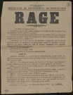 Seine-et-Oise [Département]. - Arrêté préfectoral réglementant la libre circulation des chiens dans le département, par suite d'accidents liés à la rage, 17 décembre 1918. 