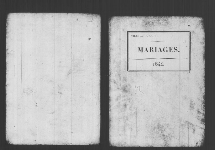 CORBEIL. Mariages : registre d'état civil (1844). 